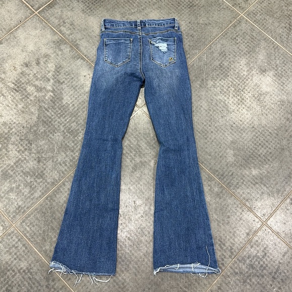 Indigo Rein Distressed Flare Jeans 3, 25 - Picture 4 of 7